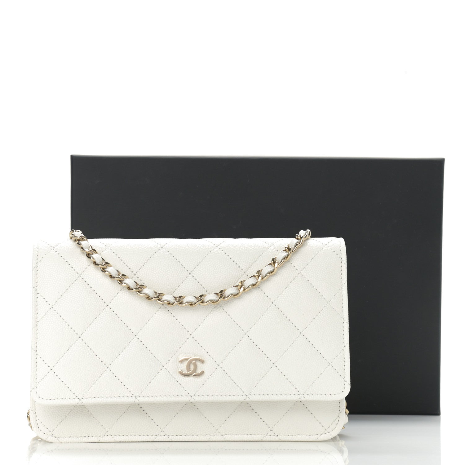 Chanel Caviar Quilted Wallet On Chain WOC White 12 of 12