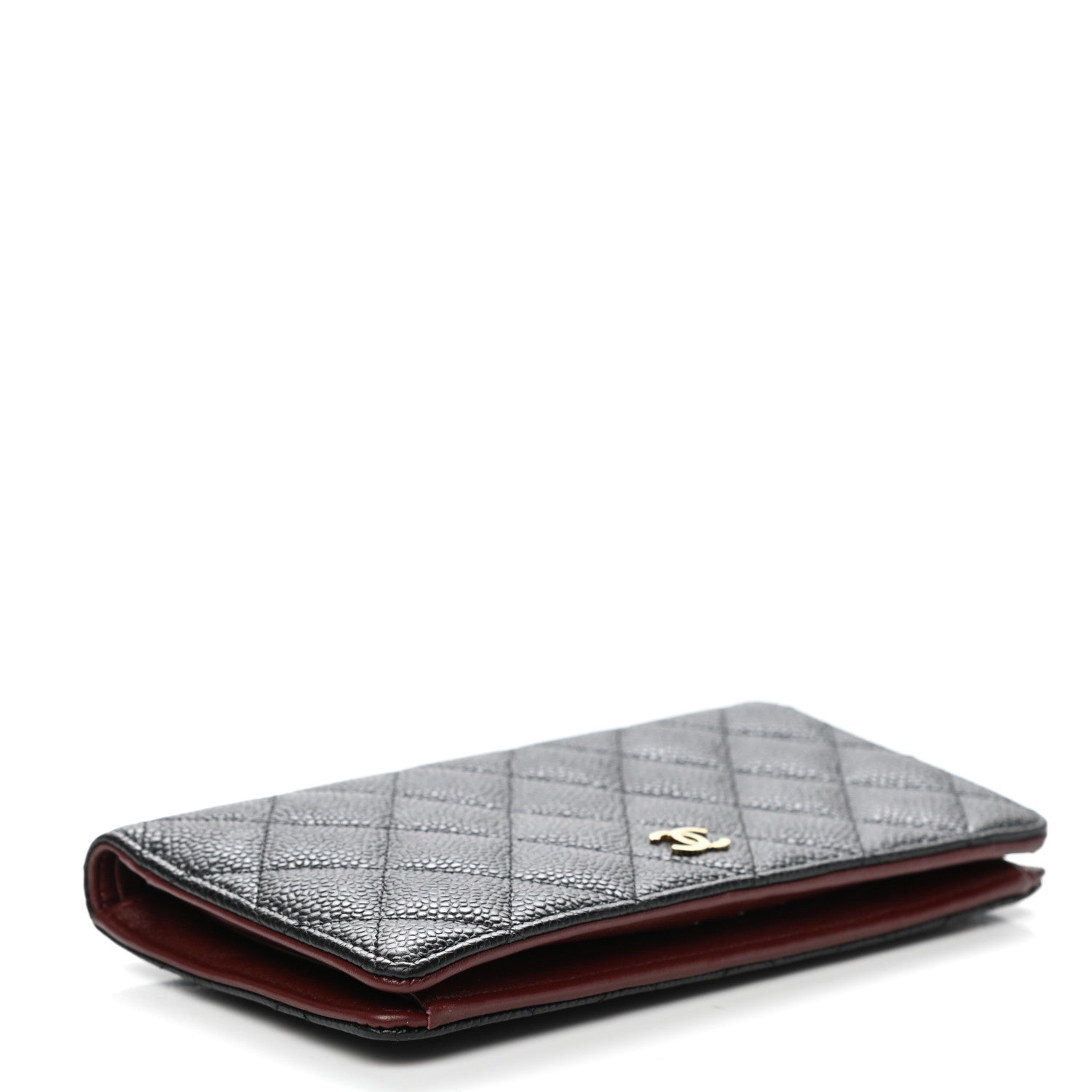 Chanel Caviar Quilted Yen Wallet Black 4 of 9