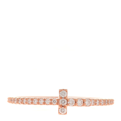 Tiffany 18K Rose Gold Diamond T Wire Pave Ring 54 6.75 1 of 4
