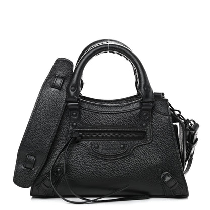 Balenciaga Grained Calfskin Neo Classic Black Hardware Mini City Black 1 of 10