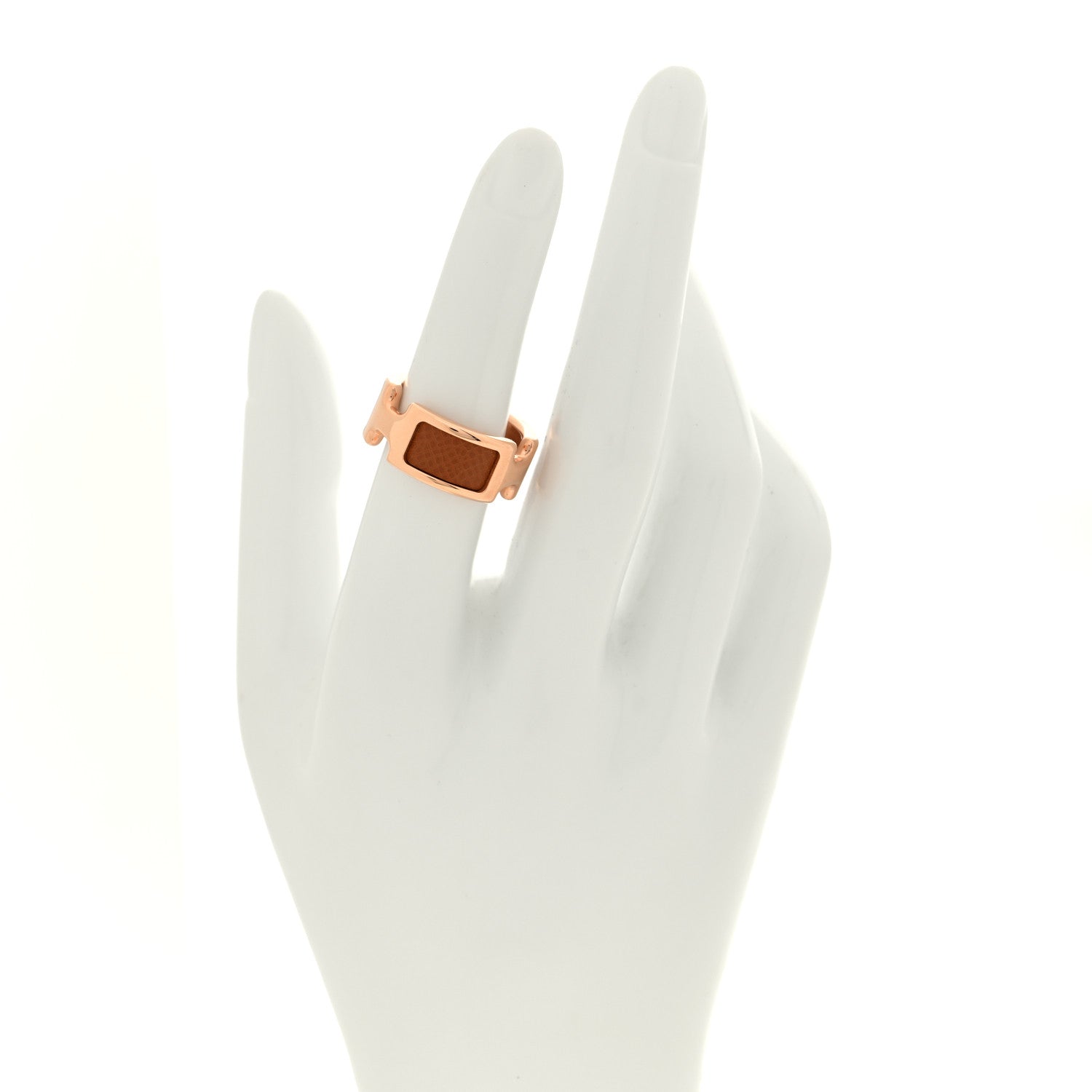 Hermes Madame Calfskin Olympe Ring S 52 6 Gold 2 of 5