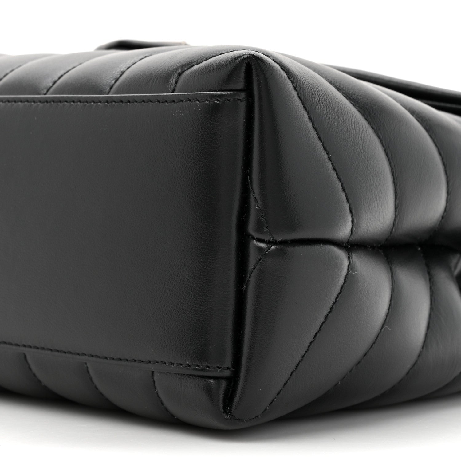 Saint Laurent Calfskin Y Quilted Monogram Small Loulou Chain Satchel Black 10 of 11