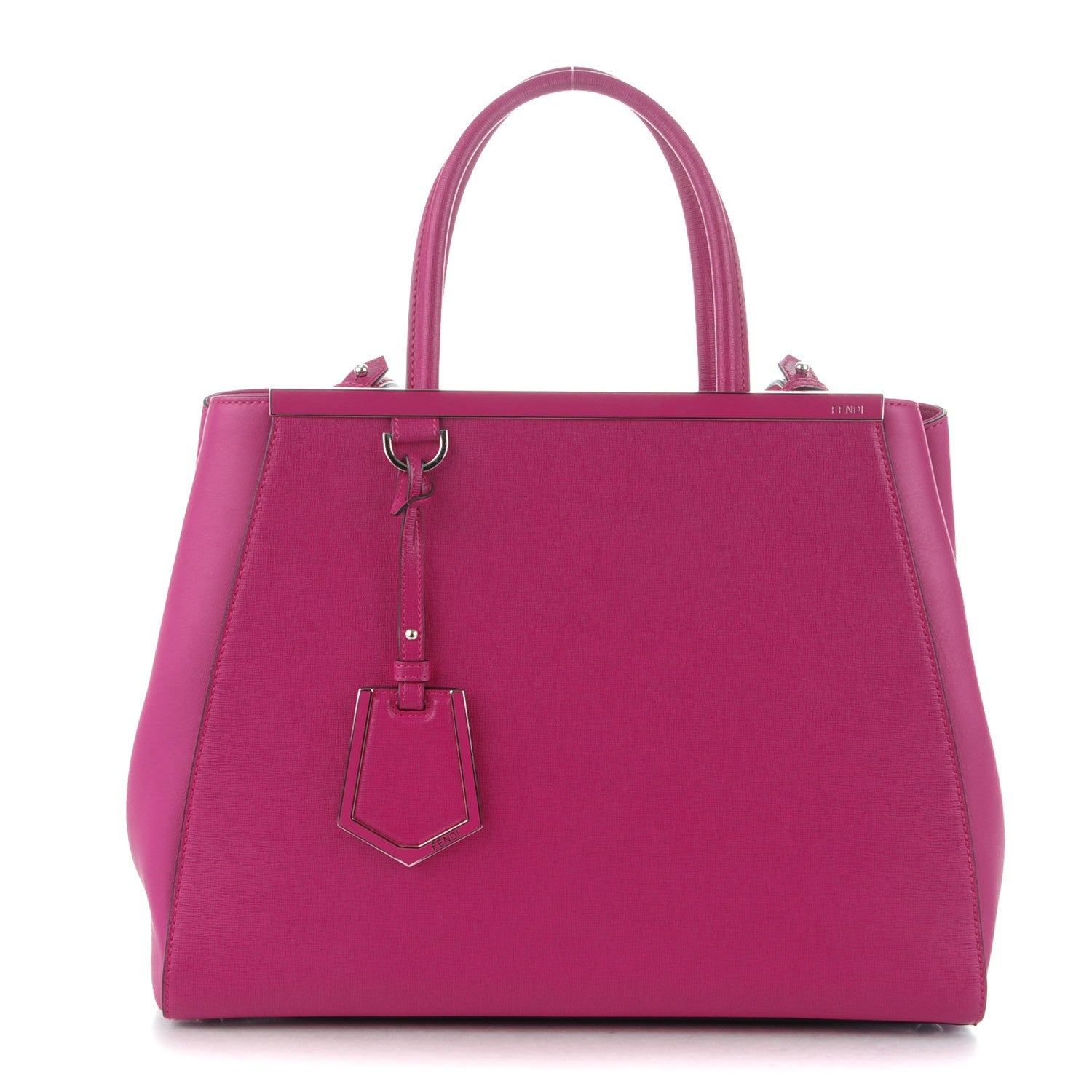 Fendi Vitello Elite Medium 2Jours Tote Magenta 1 of 8