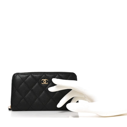 Chanel Caviar Quilted Medium Zip Around Wallet Black 2 of 8