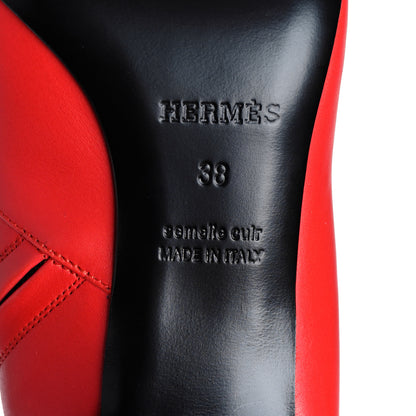 Hermes Calfskin Power Ankle Boots 38 Rouge Vif 6 of 9