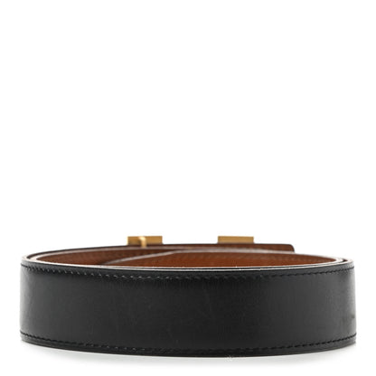Hermes Box Chamonix 32mm H Belt 75 Black Gold 2 of 9