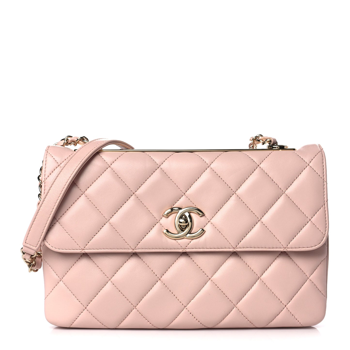 Lambskin Quilted Medium Trendy CC Flap Pink