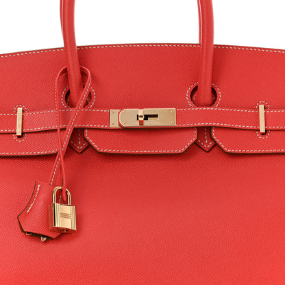 Hermes Epsom Candy Birkin 35 Rose Jaipur Gold 8 of 15