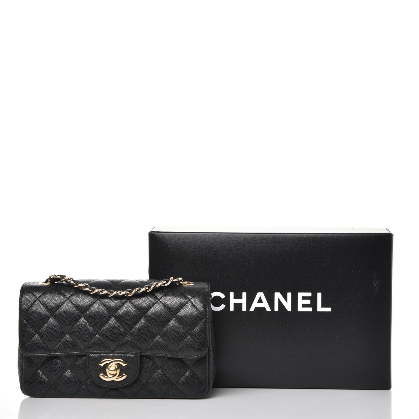 Caviar Quilted Mini Rectangular Flap Black