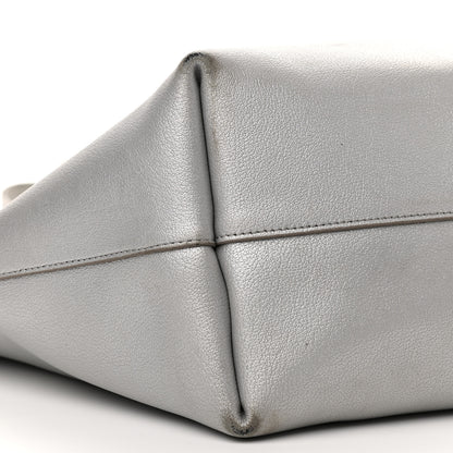 Saint Laurent Metallic Calfskin Large Shopping Tote Silver 9 of 21