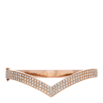 Anita Ko 18K Rose Gold Diamond V Bangle Bracelet 1 of 5