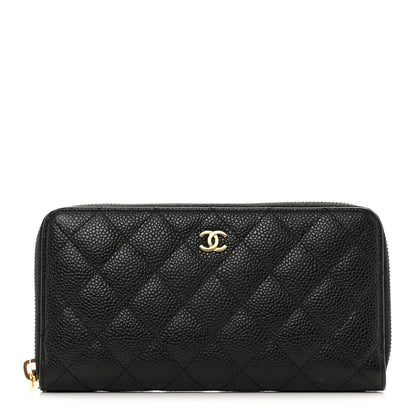 Chanel Caviar Quilted Large Gusset Zip Around Wallet Black 1 of 10