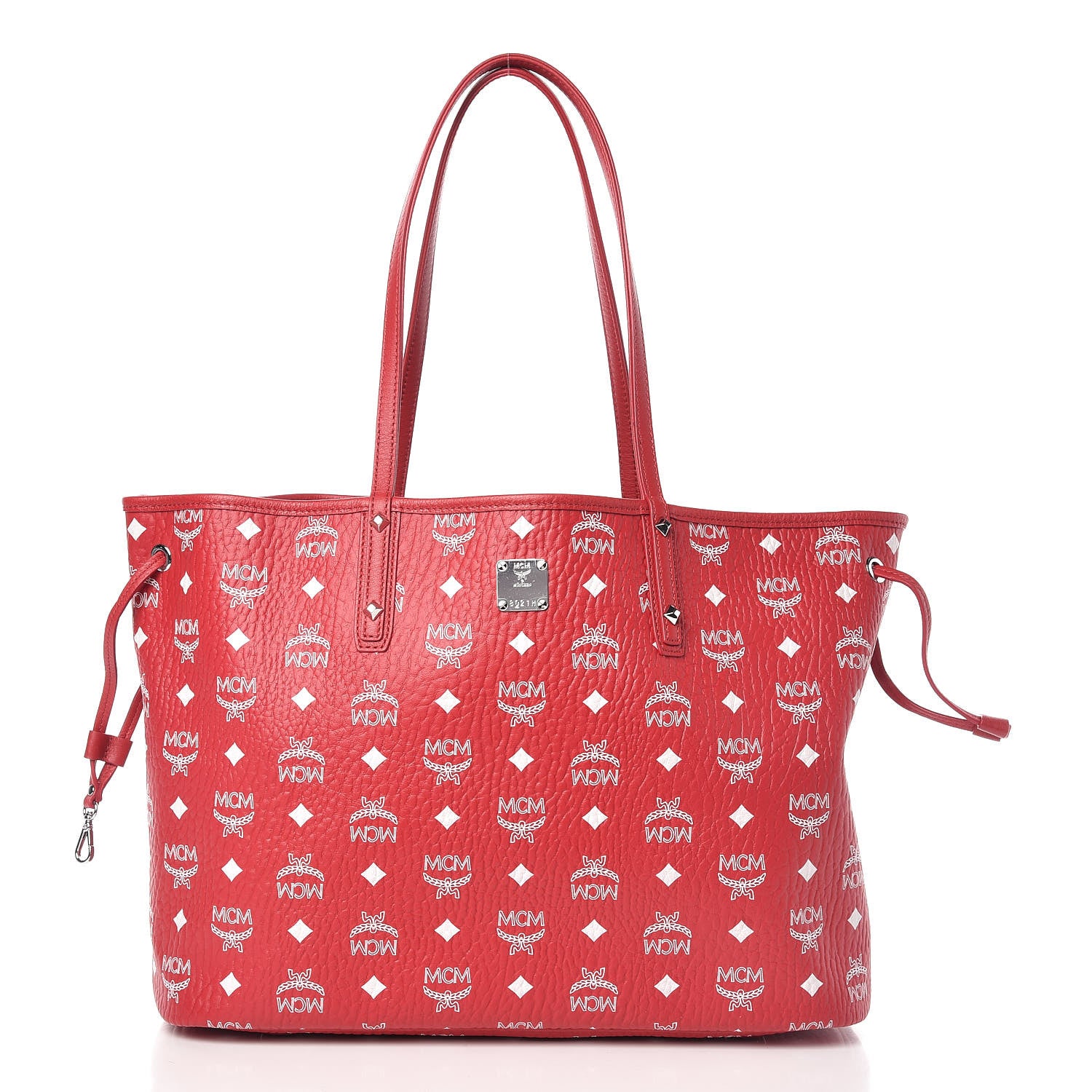 MCM Visetos Medium Reversible Shopper Tote Ruby Red 3 of 14