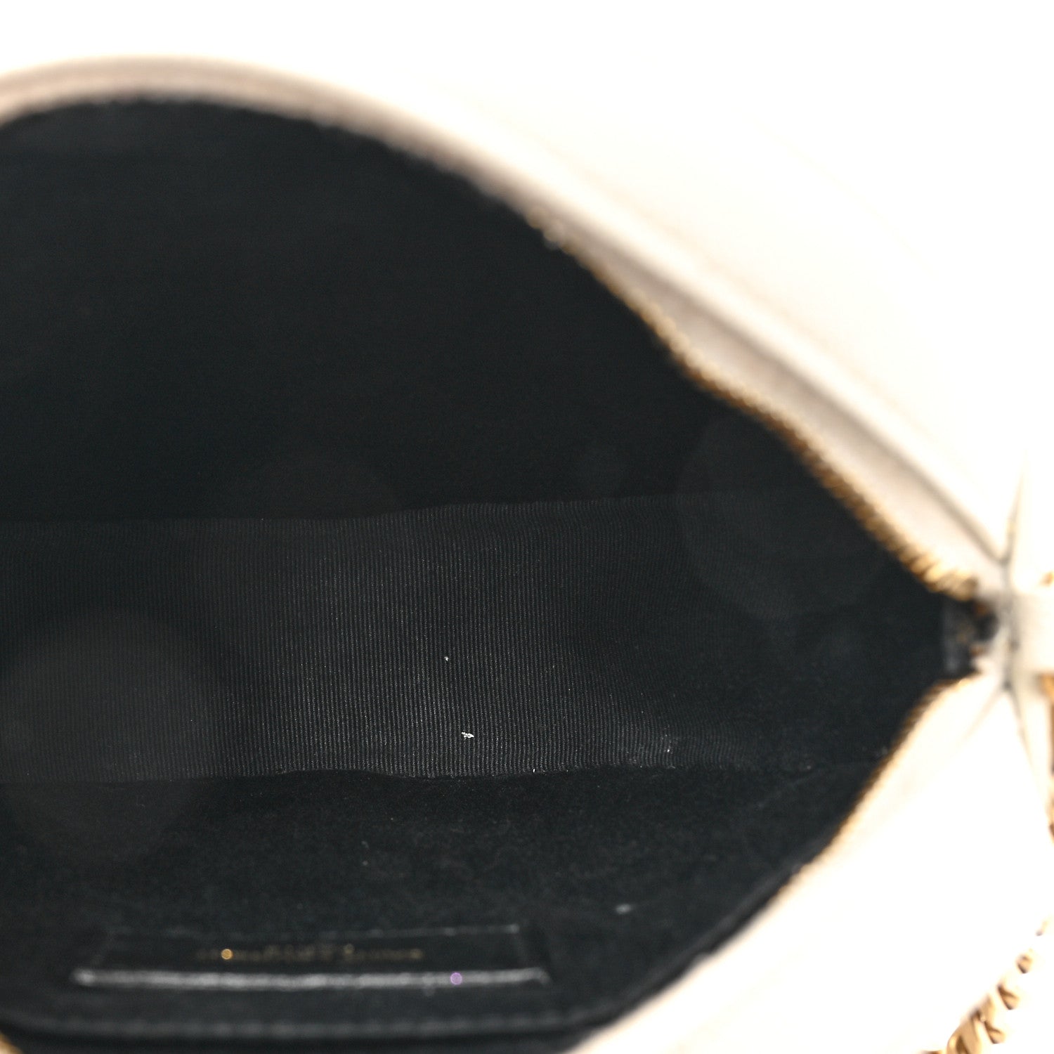 Saint Laurent Grain De Poudre Matelasse Chevron Quilted Round Vinyle Camera Bag Crema Soft 5 of 11