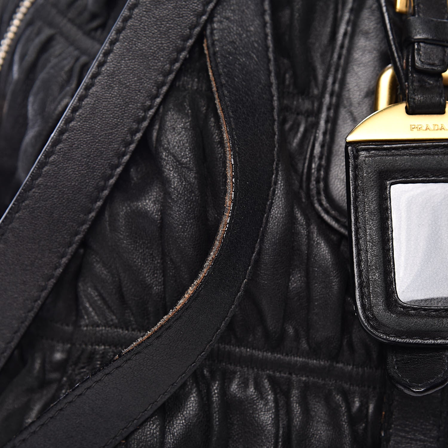Prada Nappa Gaufre Satchel Black 10 of 13