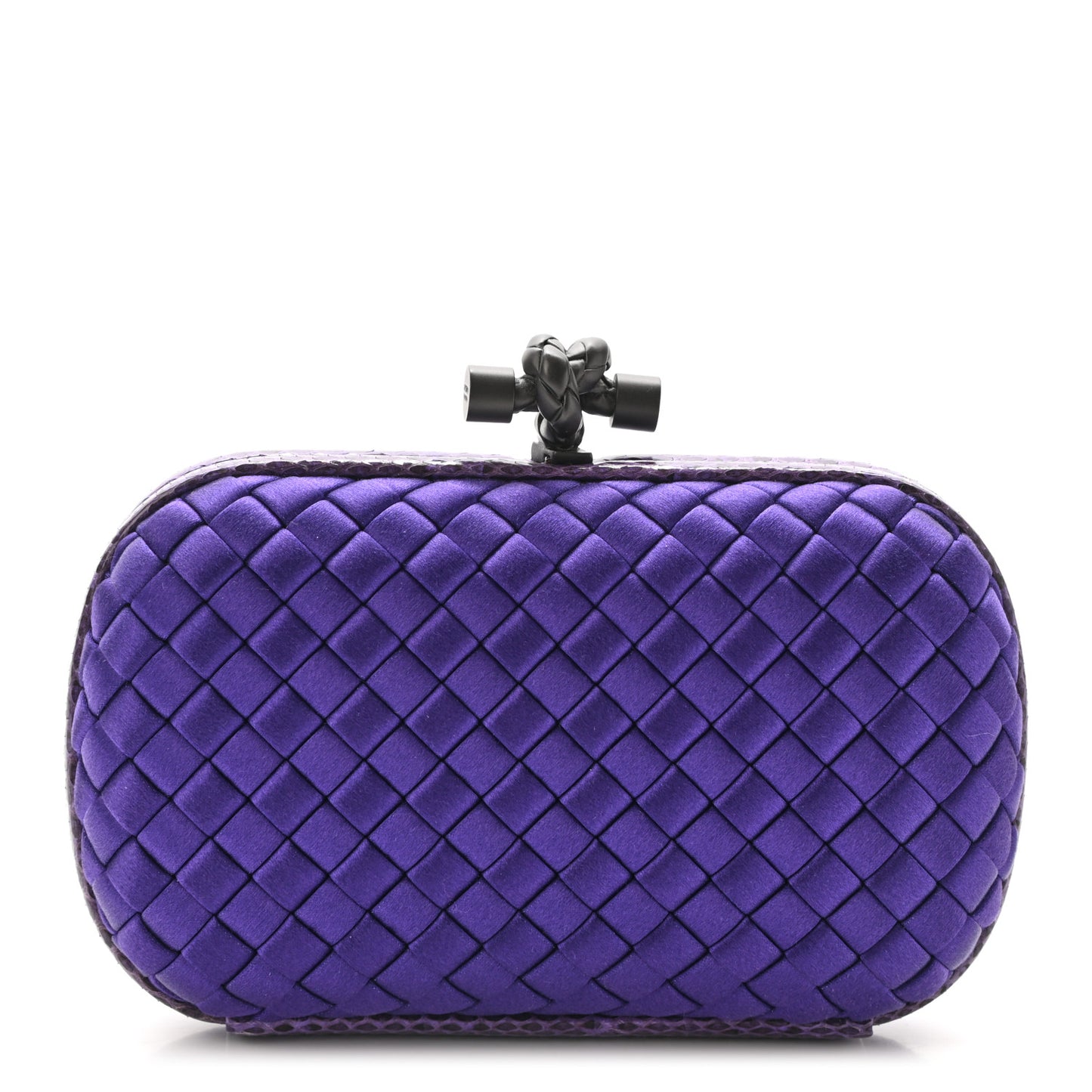 Satin Intreccio Impero Ayers Knot Clutch Purple