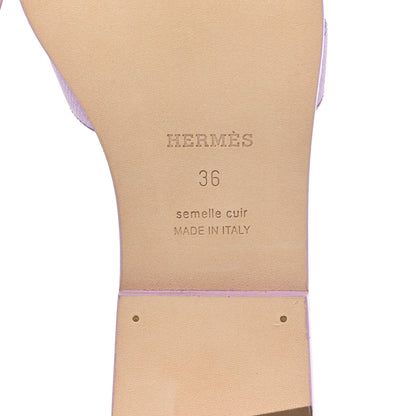 Hermes Box Calfskin Oran Sandals 36 Violet Amethyst 6 of 8