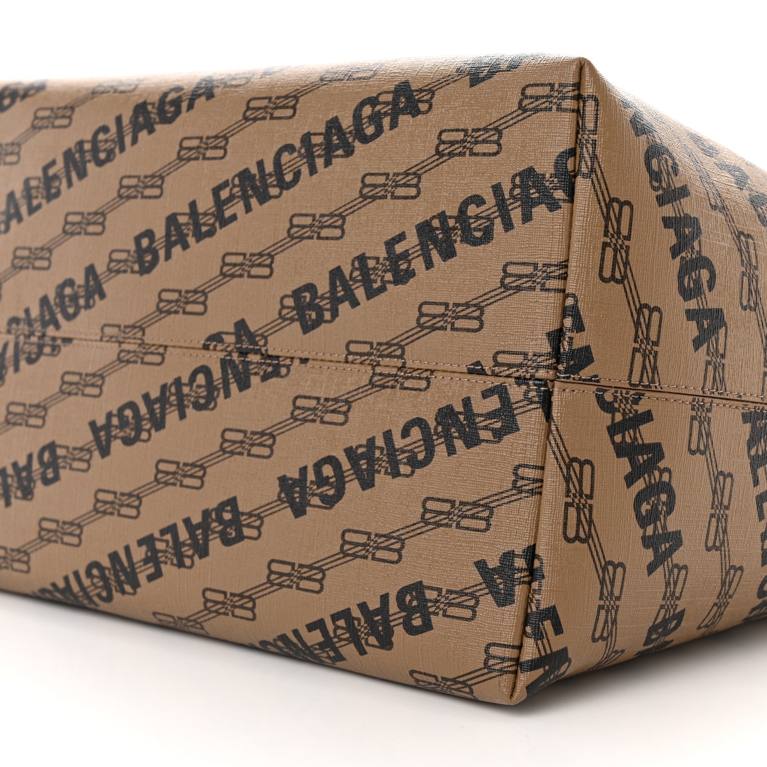 Balenciaga Coated Canvas BB Monogram Allover Logo Signature Tote Beige Brown Black 10 of 10