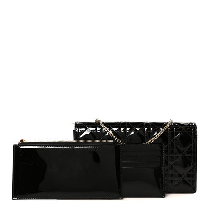Christian Dior Patent Cannage Lady Dior Convertible Clutch Black 3 of 14