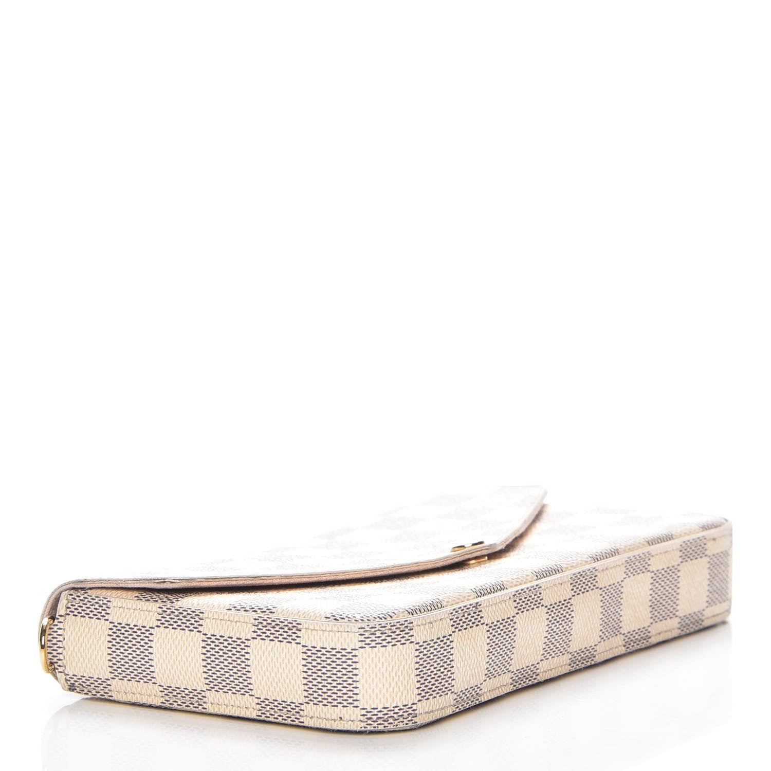 Louis Vuitton Damier Azur Pochette Felicie Chain Wallet Rose Ballerine 4 of 15