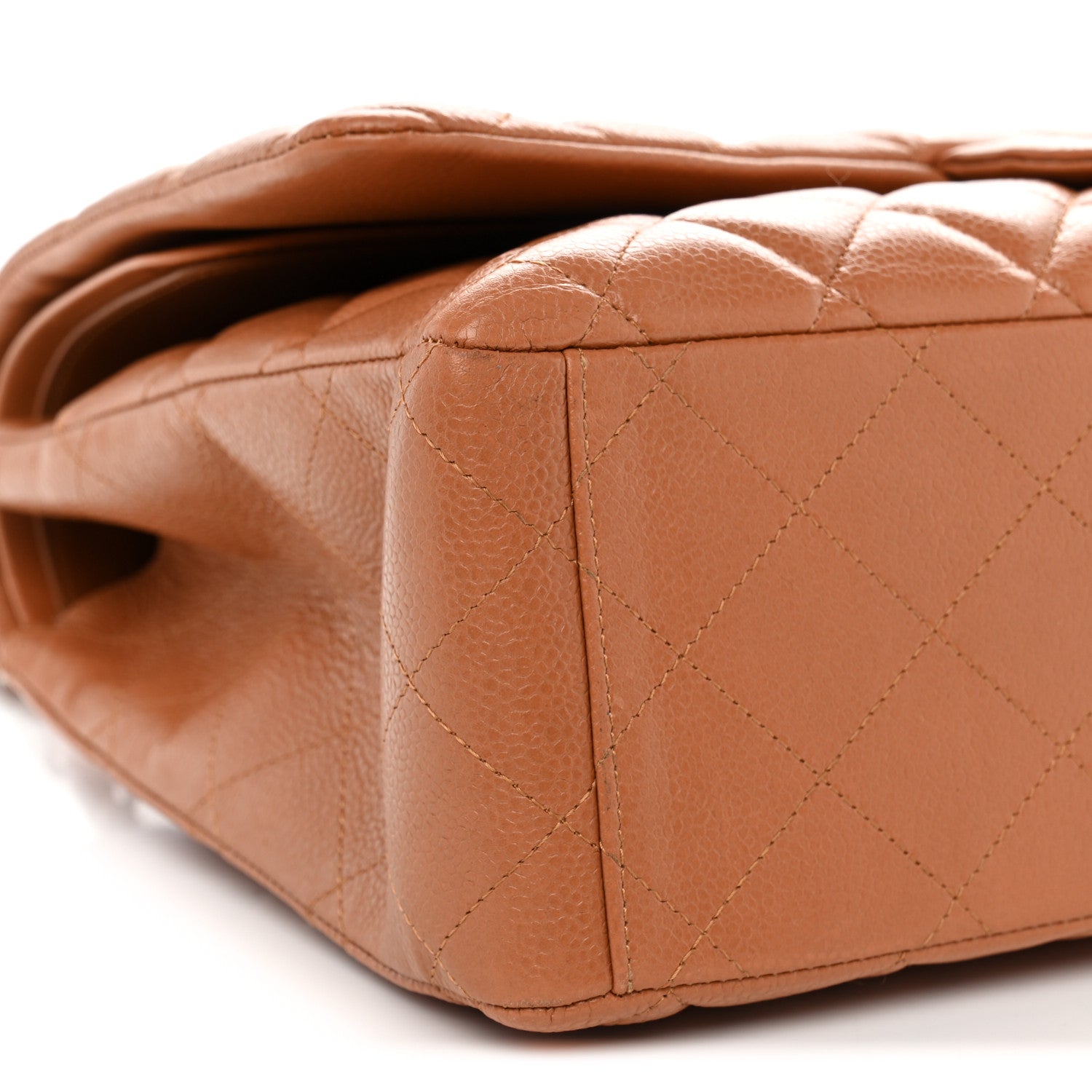 Chanel Caviar Quilted Maxi Double Flap Light Brown 9 of 11
