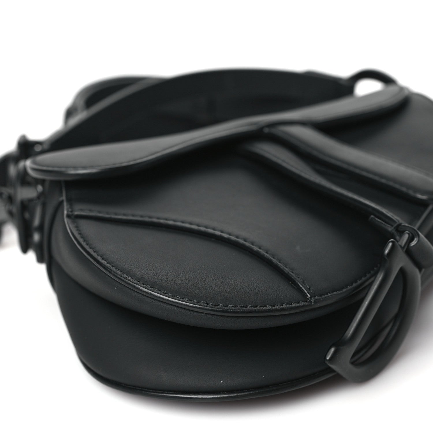 Christian Dior Ultra Matte Calfskin Mini Saddle Bag With Strap Black 9 of 10