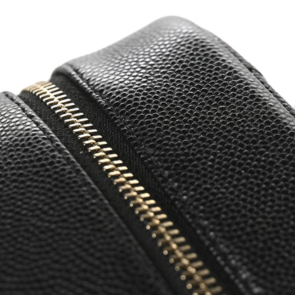 Chanel Caviar Quilted Medium Curvy Pouch Cosmetic Case Black 8 of 9