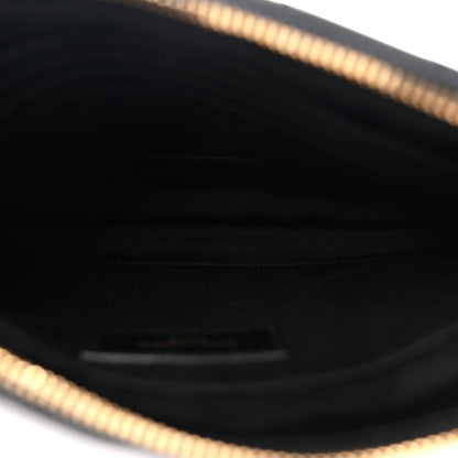 Saint Laurent Calfskin Matelasse Chevron Monogram A5 Wristlet Black 5 of 7