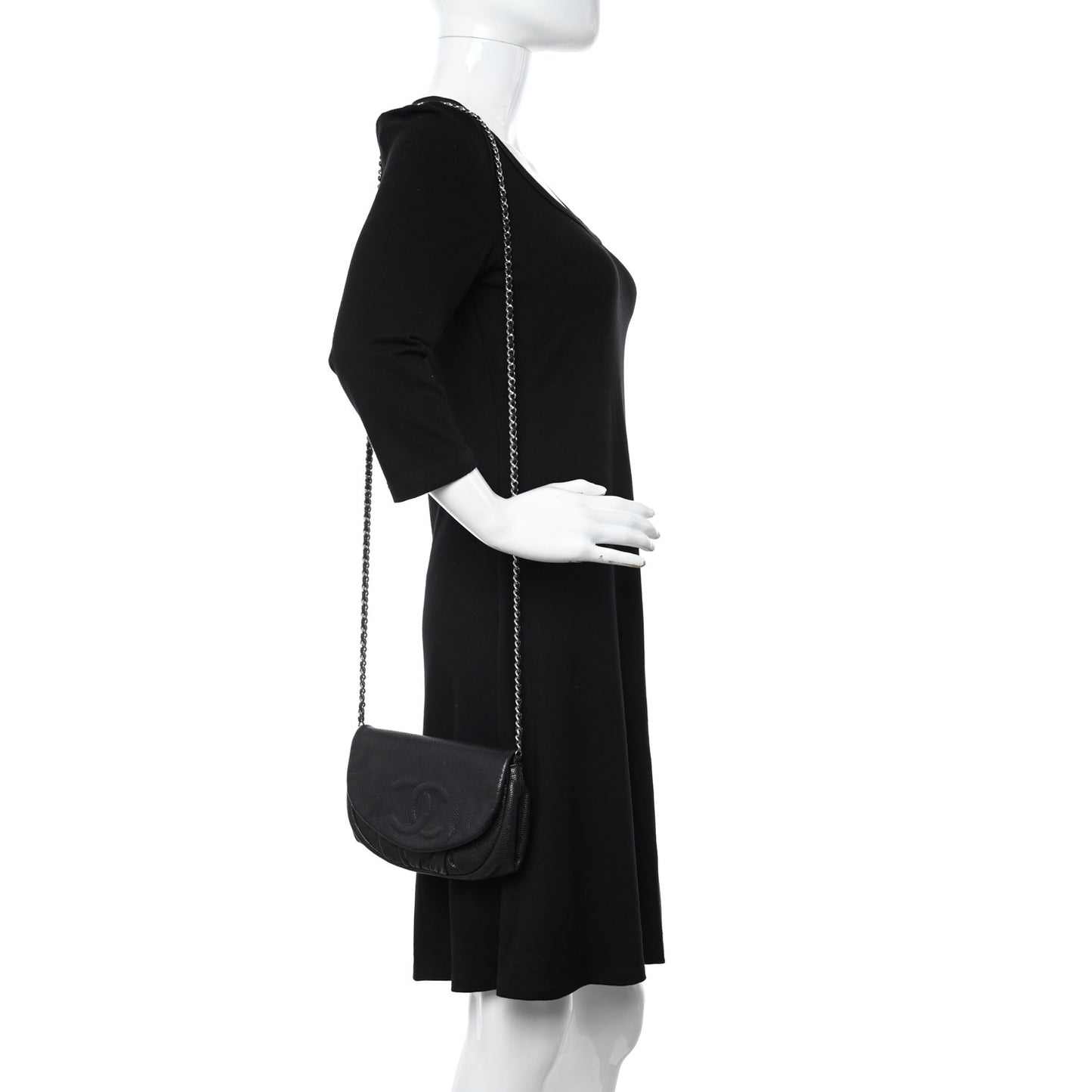 Caviar Half Moon Wallet On Chain WOC Black