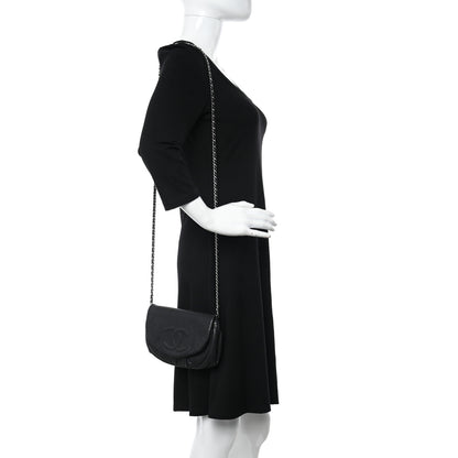 Chanel Caviar Half Moon Wallet On Chain WOC Black 2 of 12