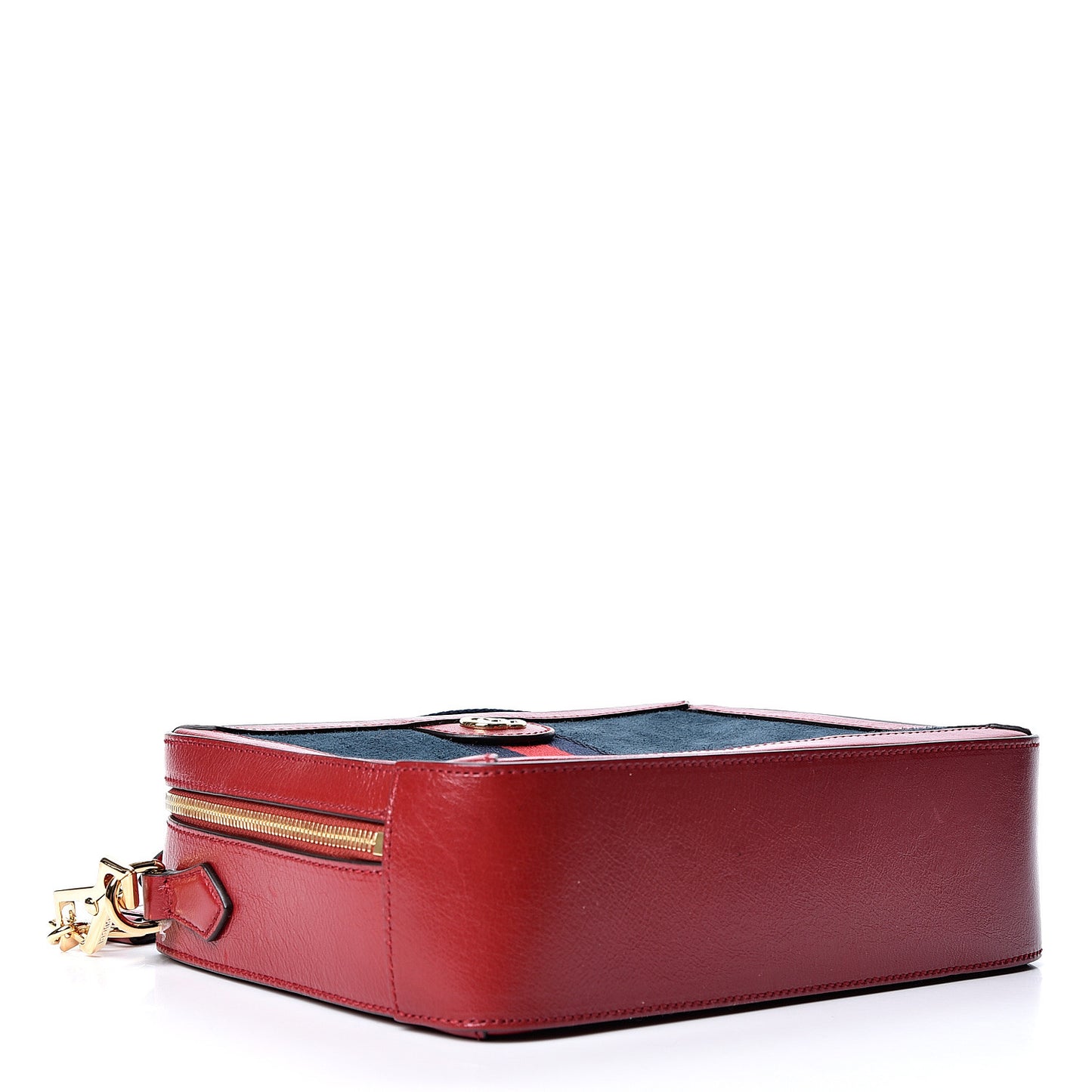 Suede Calfskin Web Small Ophidia Top Handle Shoulder Bag New Blue Romantic Cherry