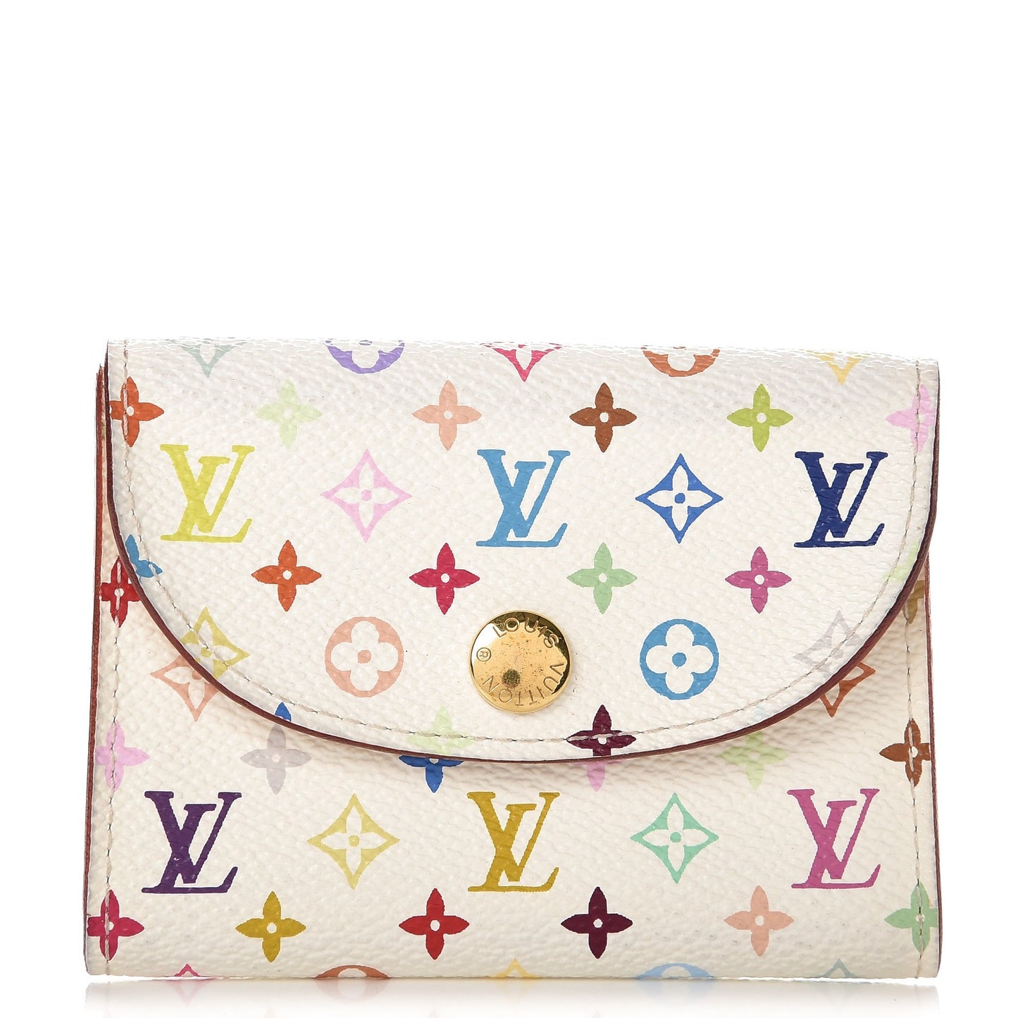 Monogram Multicolor Business Card Holder White