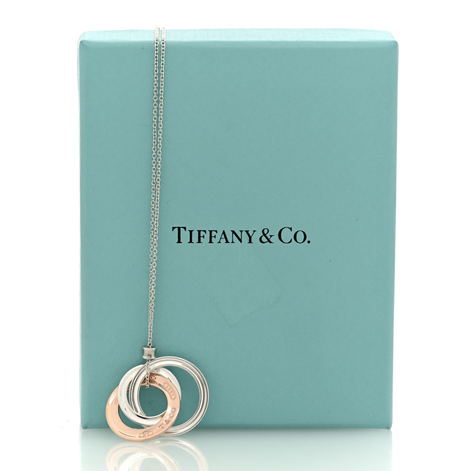 Tiffany Sterling Silver Rubedo 1837 Circles Pendant Necklace 6 of 6