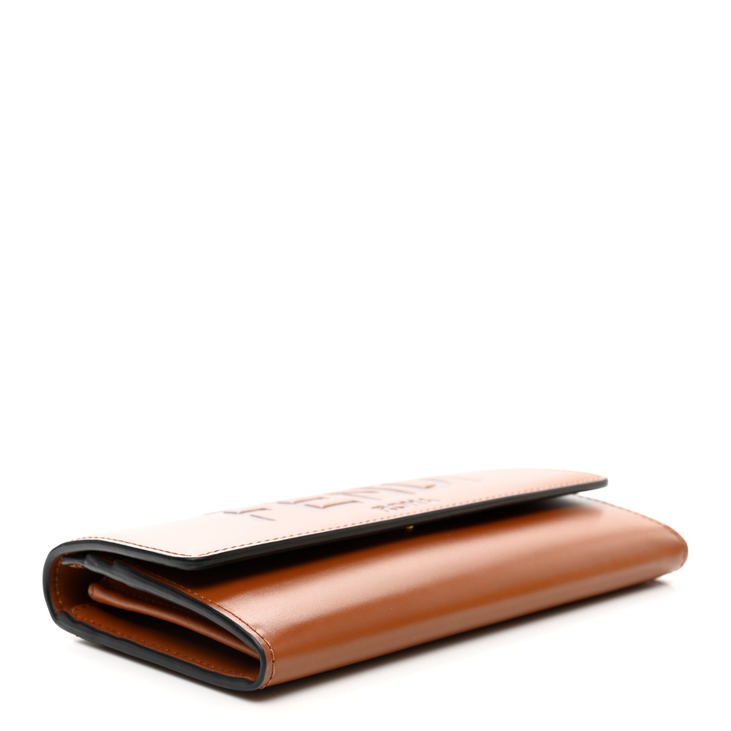 Vitello King Tamponato Logo Embossed Continental Wallet Cuoio
