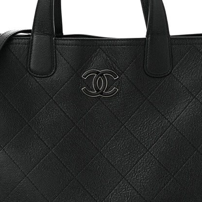 Chanel Caviar Stitched Medium Lady Coco Shopping Tote Black 8 of 12