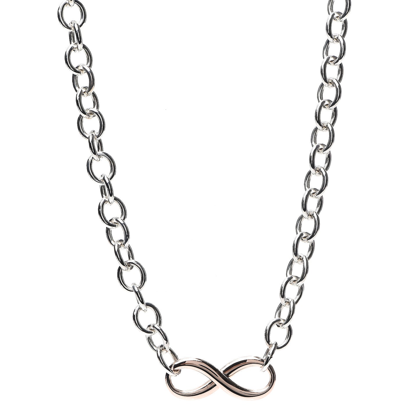 Sterling Silver Rubedo Infinity Link Necklace