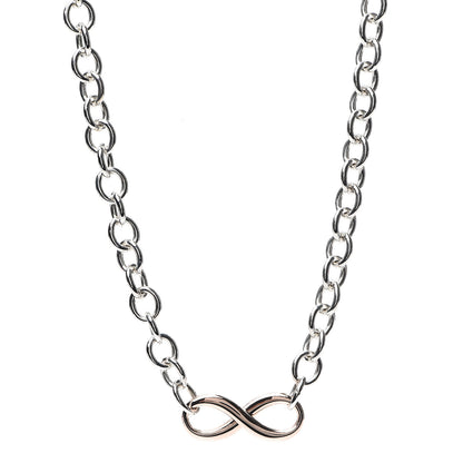Tiffany Sterling Silver Rubedo Infinity Link Necklace 1 of 5