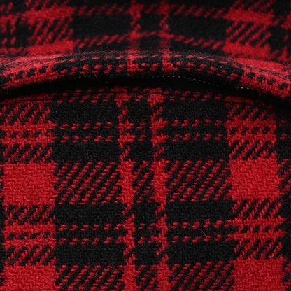 Saint Laurent Wool Tartan City Backpack Red Black 8 of 10