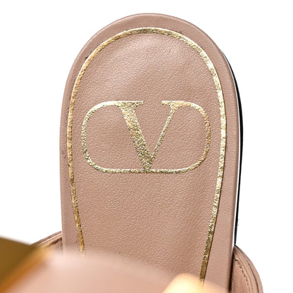 Valentino Garavani Calfskin Roman Stud Ankle Strap Flat Mules 35 Rose Cannelle 7 of 8