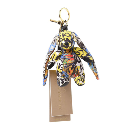 Burberry Cotton Graffiti Print Vera The Hare Bag Charm Yellow Multi 1 of 6