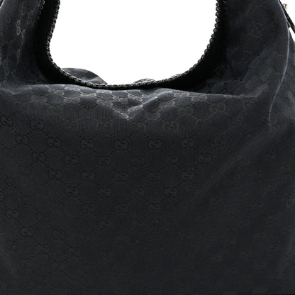Gucci Monogram Large Horsebit Chain Hobo Black 8 of 15