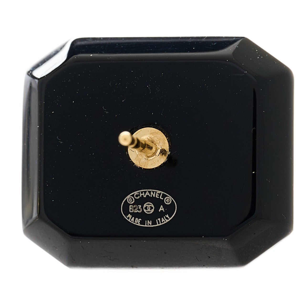 Chanel Enamel Strass CC Earrings Black 4 of 4