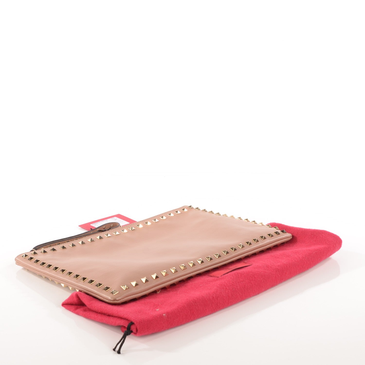 Valentino Garavani Vitello Large Rockstud Zip Pouch Soft Noisette 4 of 8