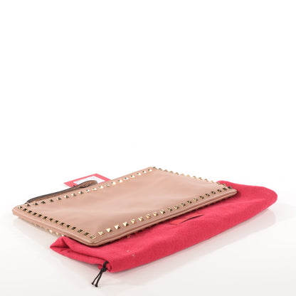 Valentino Garavani Vitello Large Rockstud Zip Pouch Soft Noisette 4 of 8