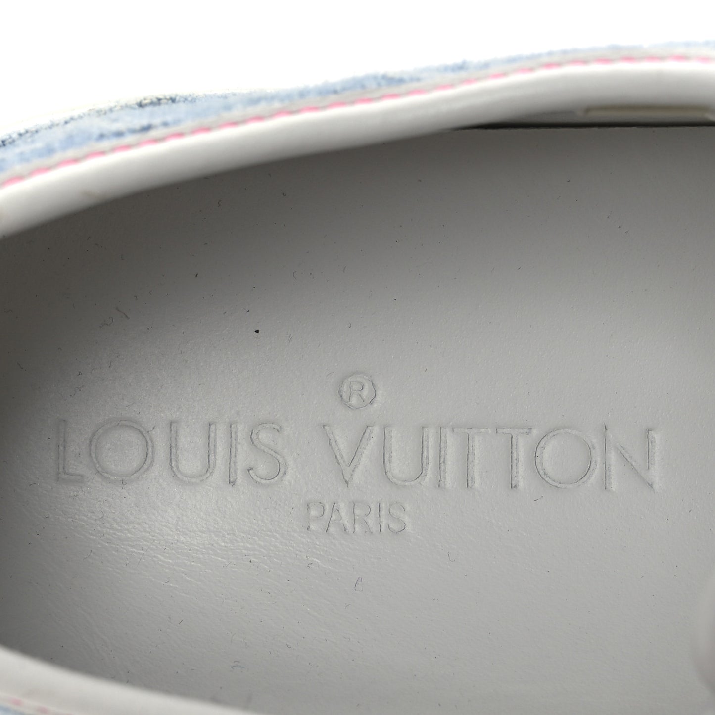Monogram Denim Punchy Low Top Sneakers 37 Blue White