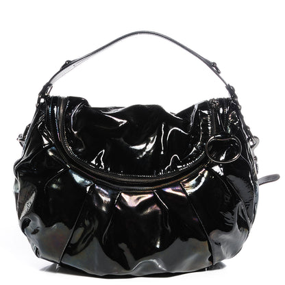 Gucci Iridescent Patent Medium Icon Bit Shoulder Bag Black 1 of 8