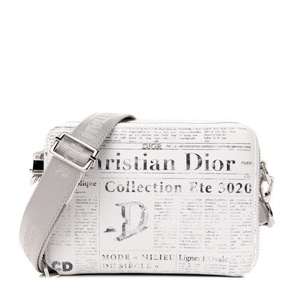 Christian Dior X DANIEL ARSHAM Grained Calfskin Newspaper Messenger White 1 of 9