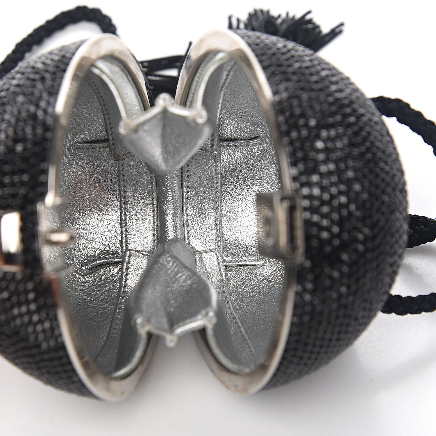 Judith Leiber Swarovski Crystal Disco Ball Minaudiere Clutch Black 5 of 7