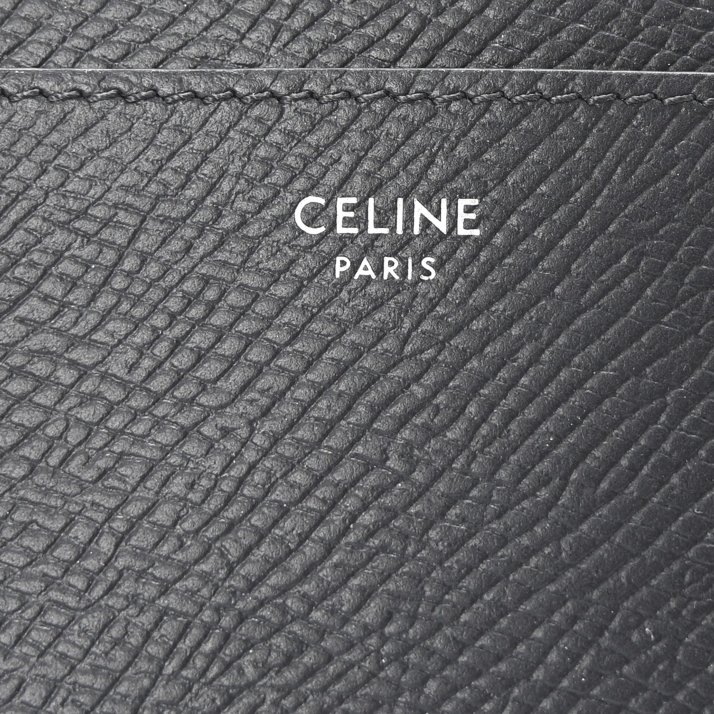 Grained Calfskin Card Holder Black