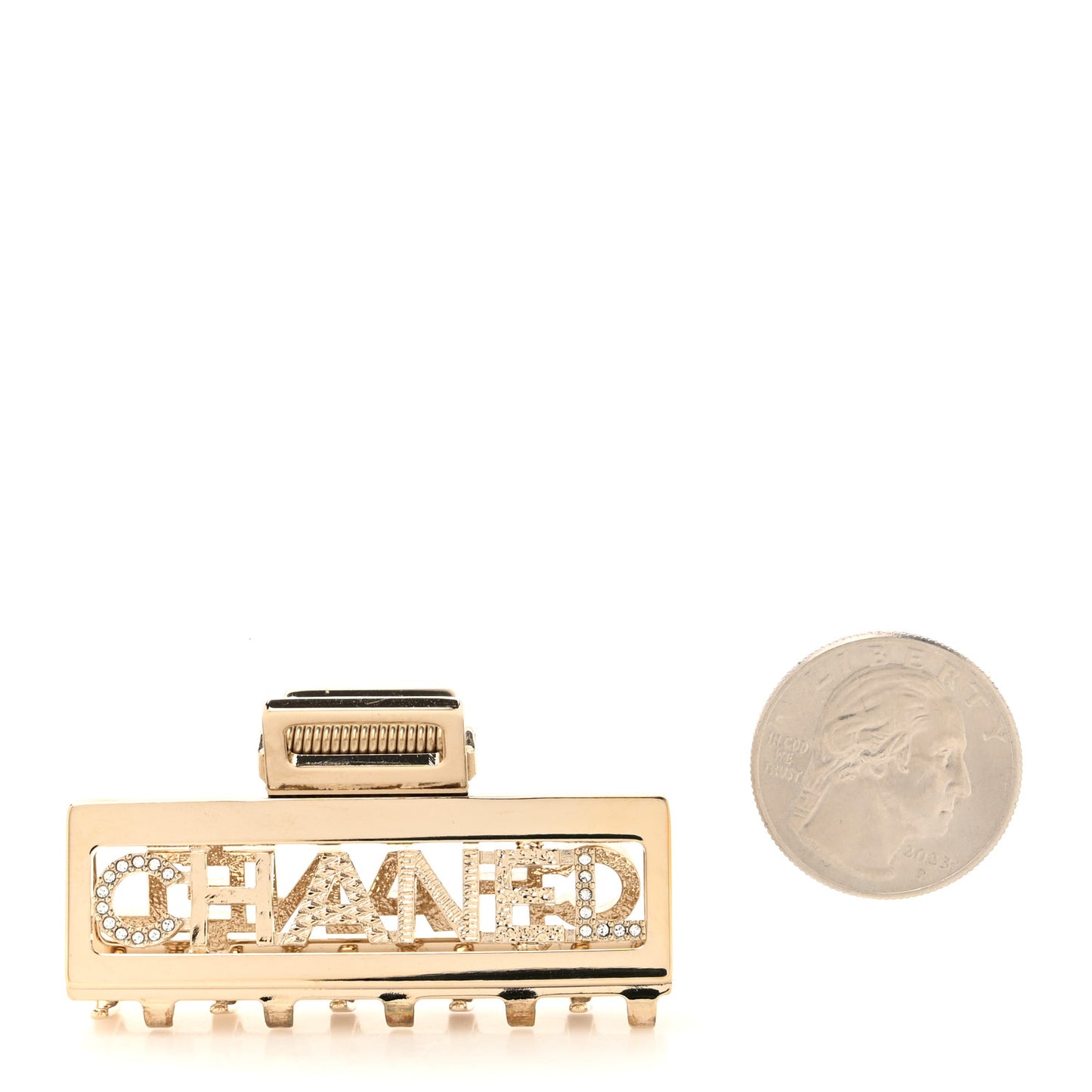 Metal Crystal CC Hair Clip Gold